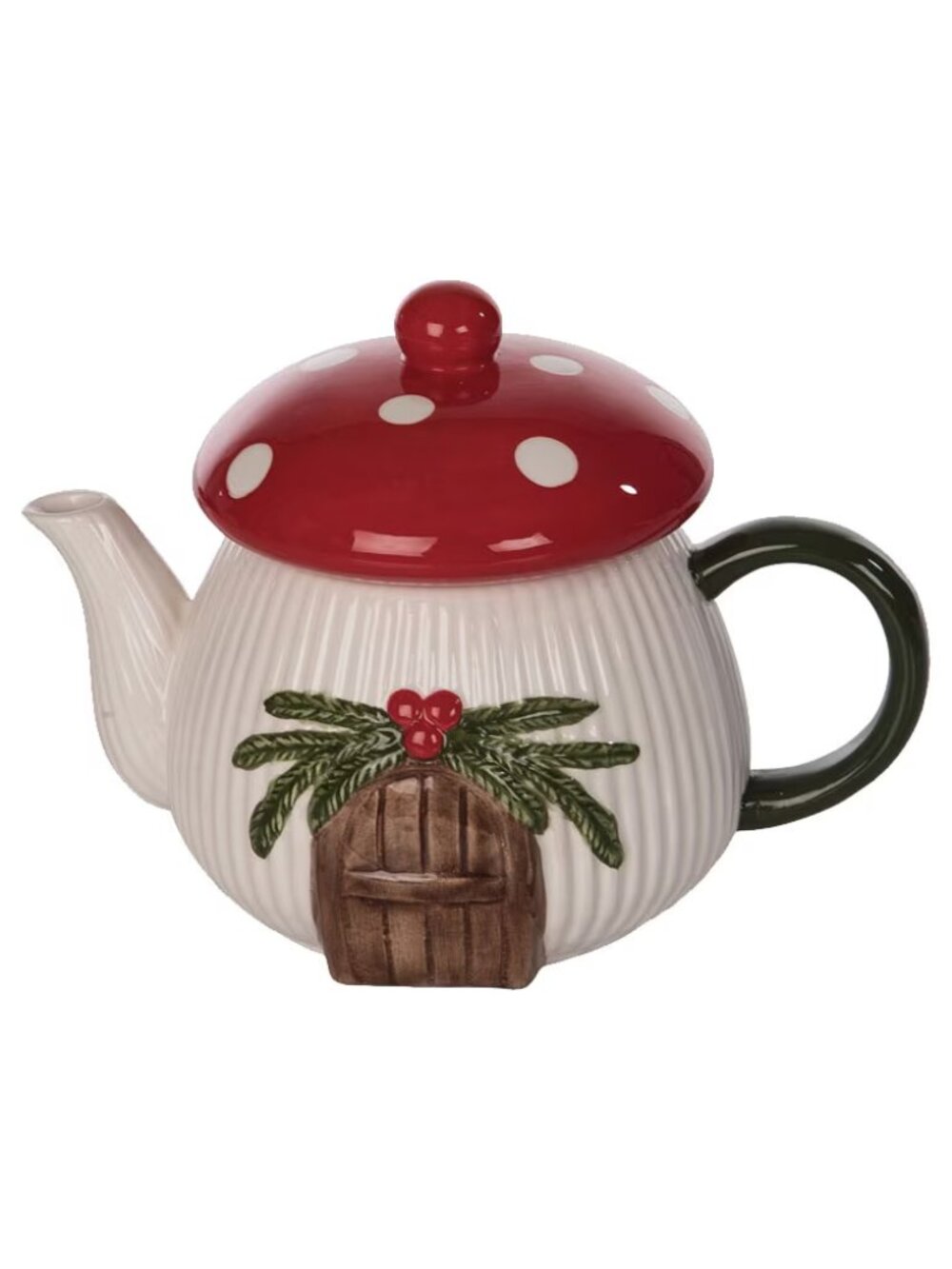 Christmas Mushroom Tea Pot 38oz Capacity NEW